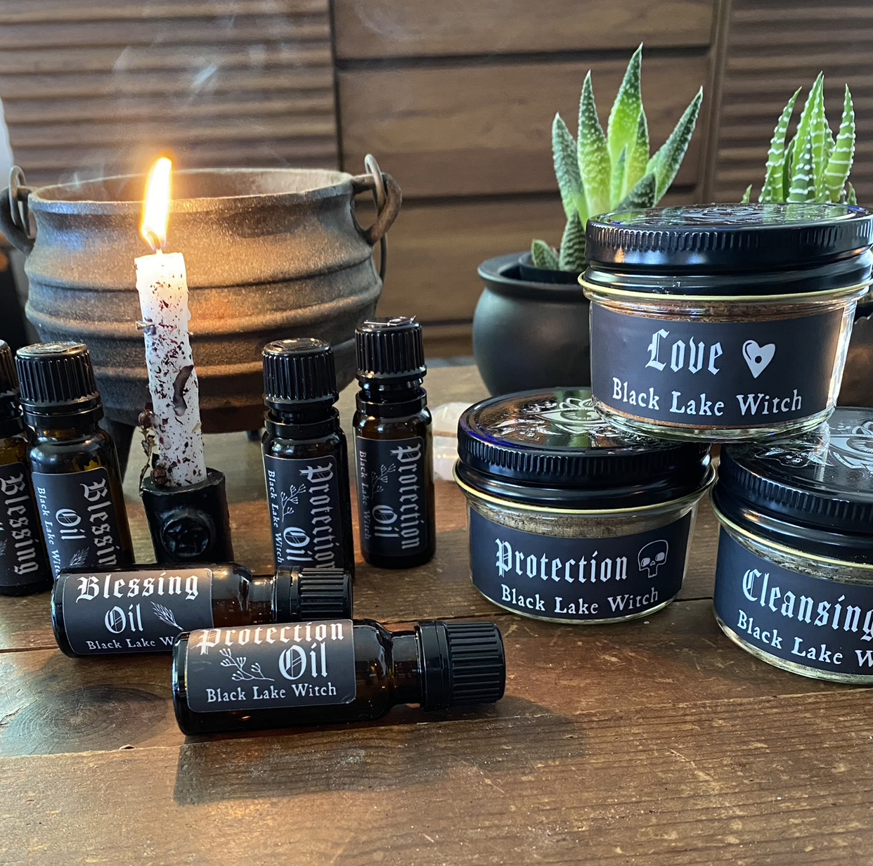 Black Lake Witch Spells witchcraft books candles private parties Bitch Be Gone Cauldron Candles occult Witchy Witch incense oils stickers crows feet herbs poppets gifts occult ritual magick